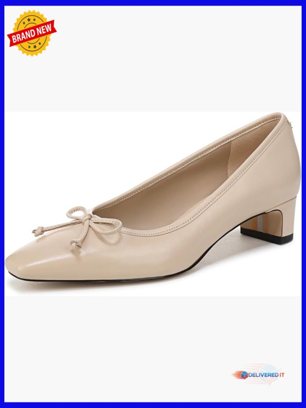 Ballet Suede Heels with Bow Detail, 1.6" Block Heel, Slip On, Square Toe